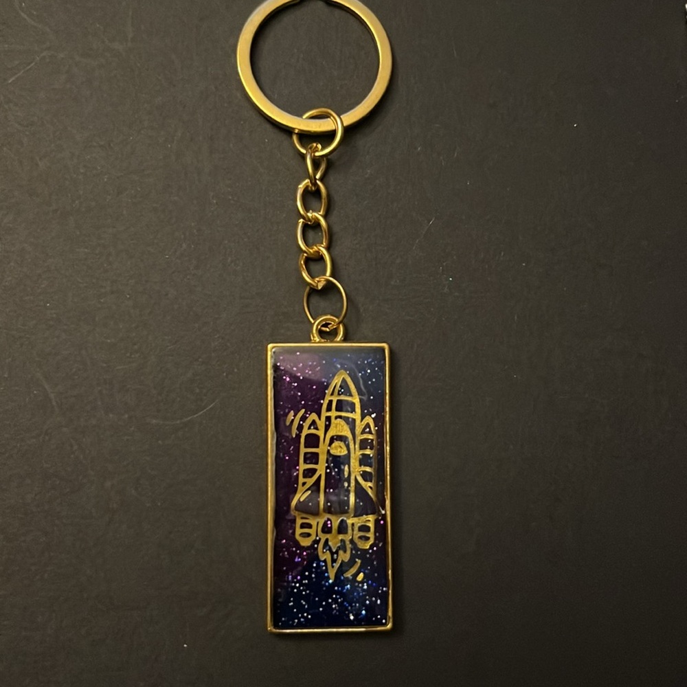 rocket ship key chain
